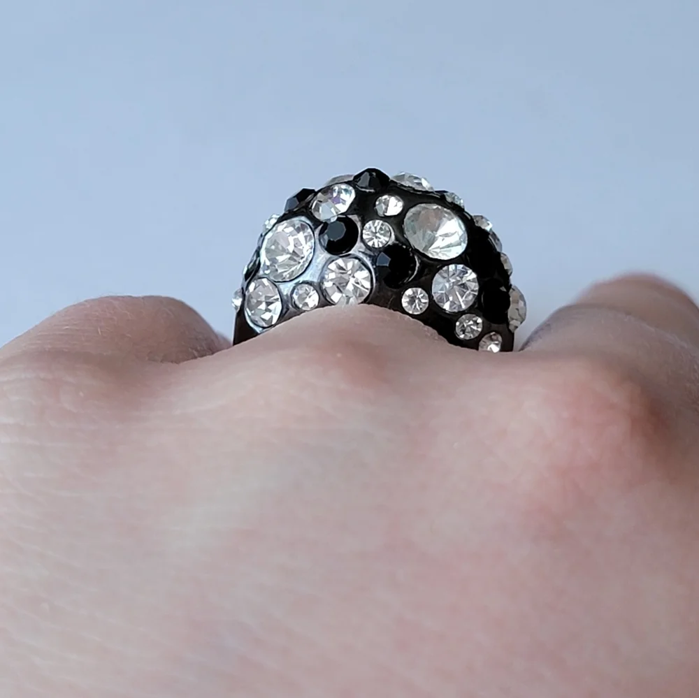 Rhinestone Dome Cluster Ring